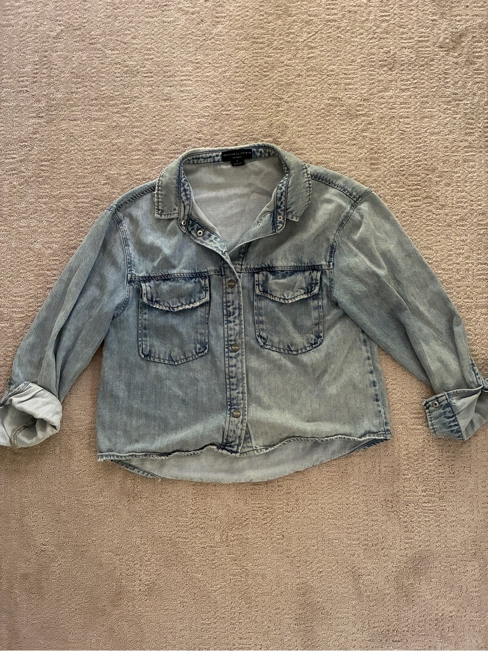 Sanctuary Light Blue Washed Denim Jean Jacket